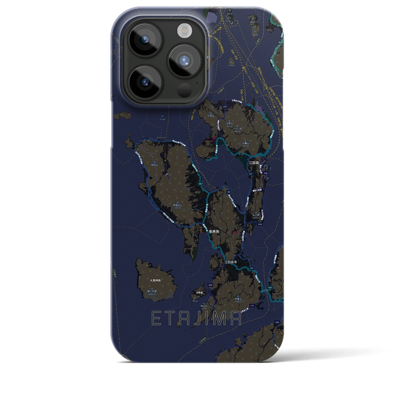 【江田島2(広島県)】地図柄iPhoneケース(バックカバータイプ)