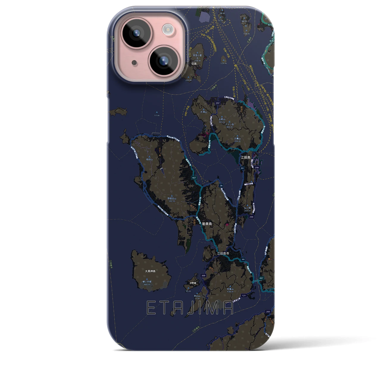 【江田島2(広島県)】地図柄iPhoneケース(バックカバータイプ)