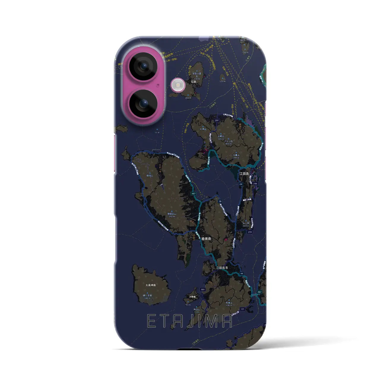 【江田島2(広島県)】地図柄iPhoneケース(バックカバータイプ)