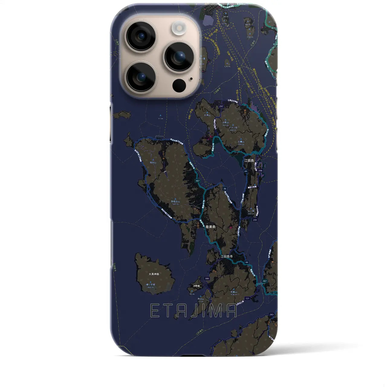 【江田島2(広島県)】地図柄iPhoneケース(バックカバータイプ)
