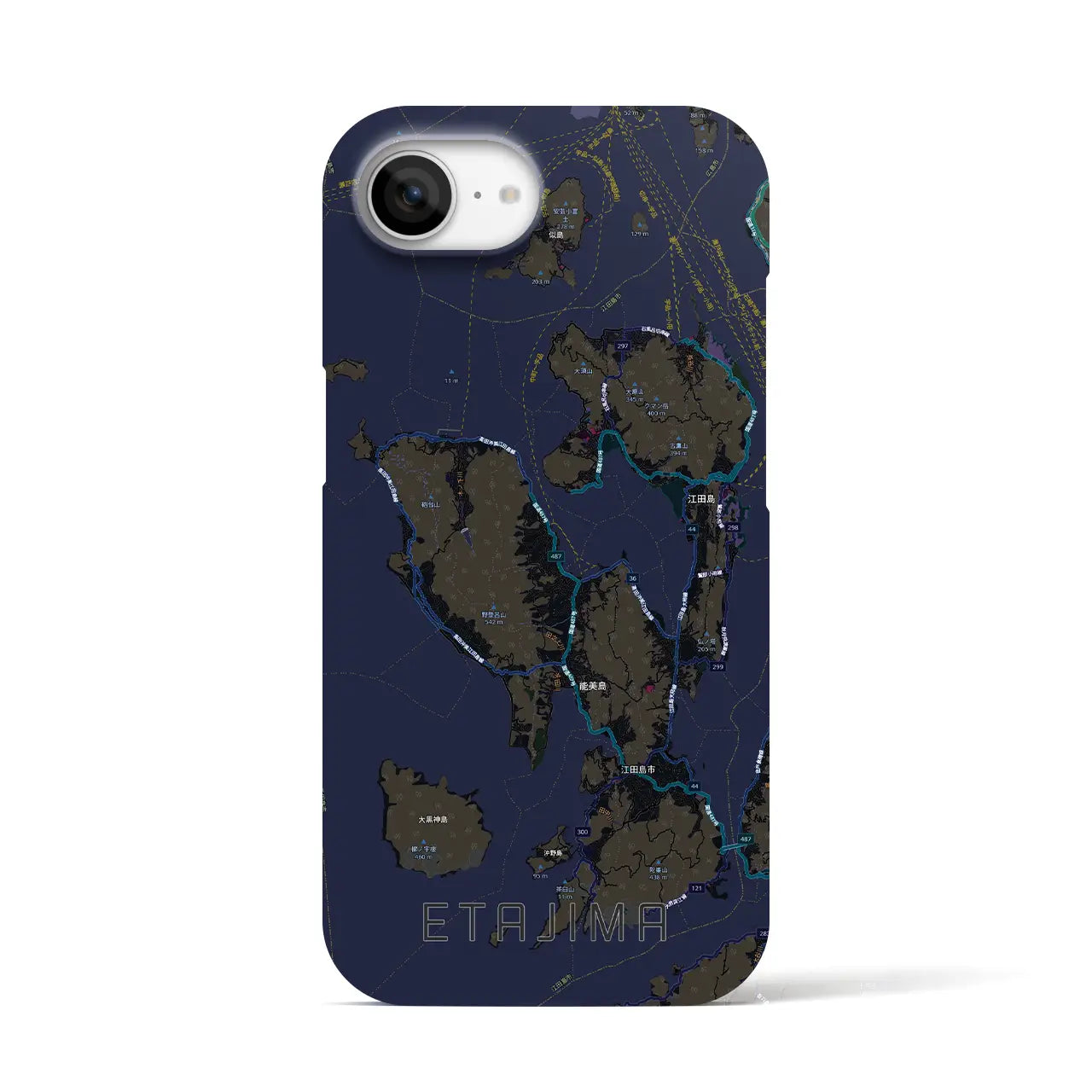 【江田島2(広島県)】地図柄iPhoneケース(バックカバータイプ)