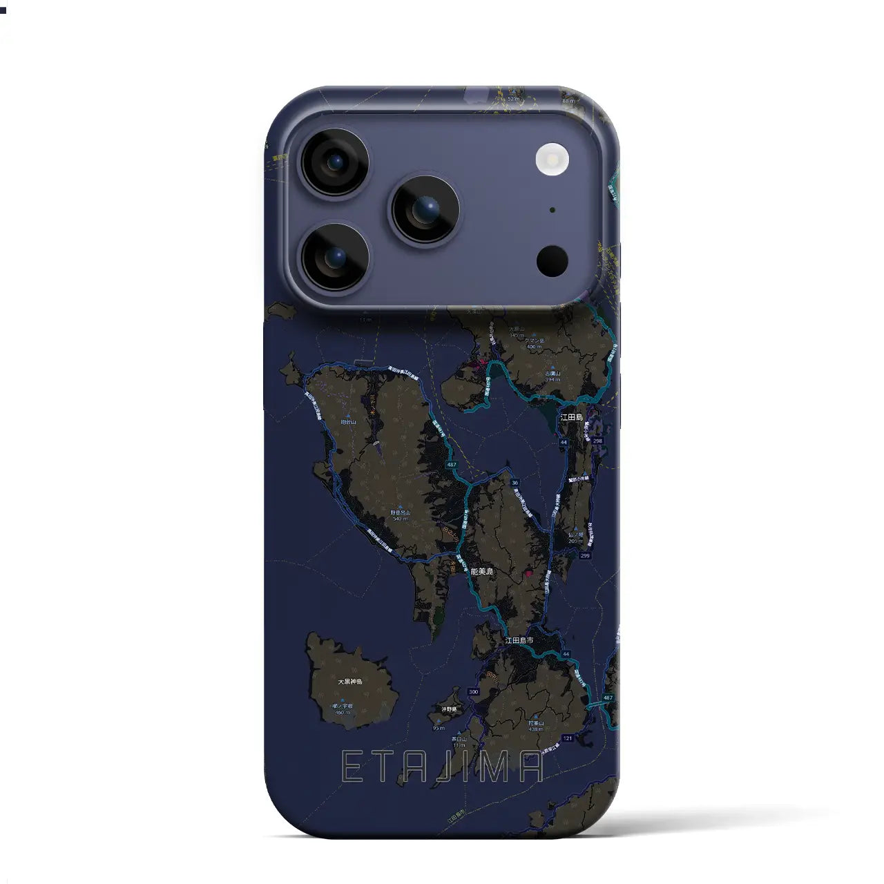 【江田島2(広島県)】地図柄iPhoneケース(バックカバータイプ)