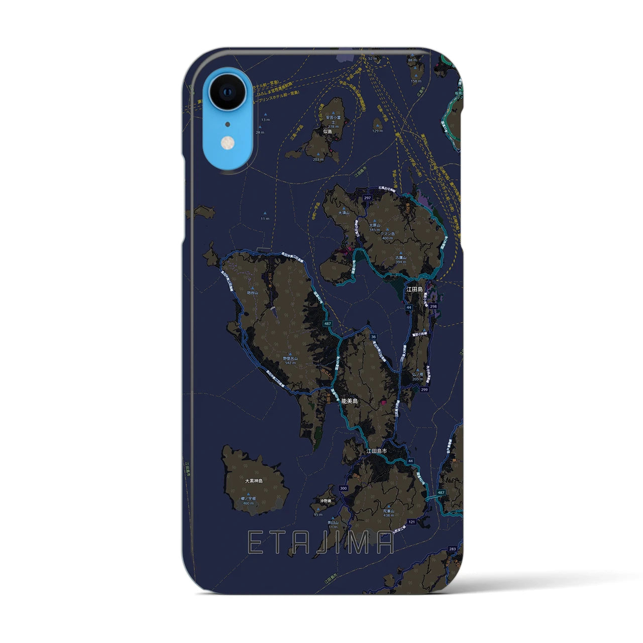 【江田島2(広島県)】地図柄iPhoneケース(バックカバータイプ)