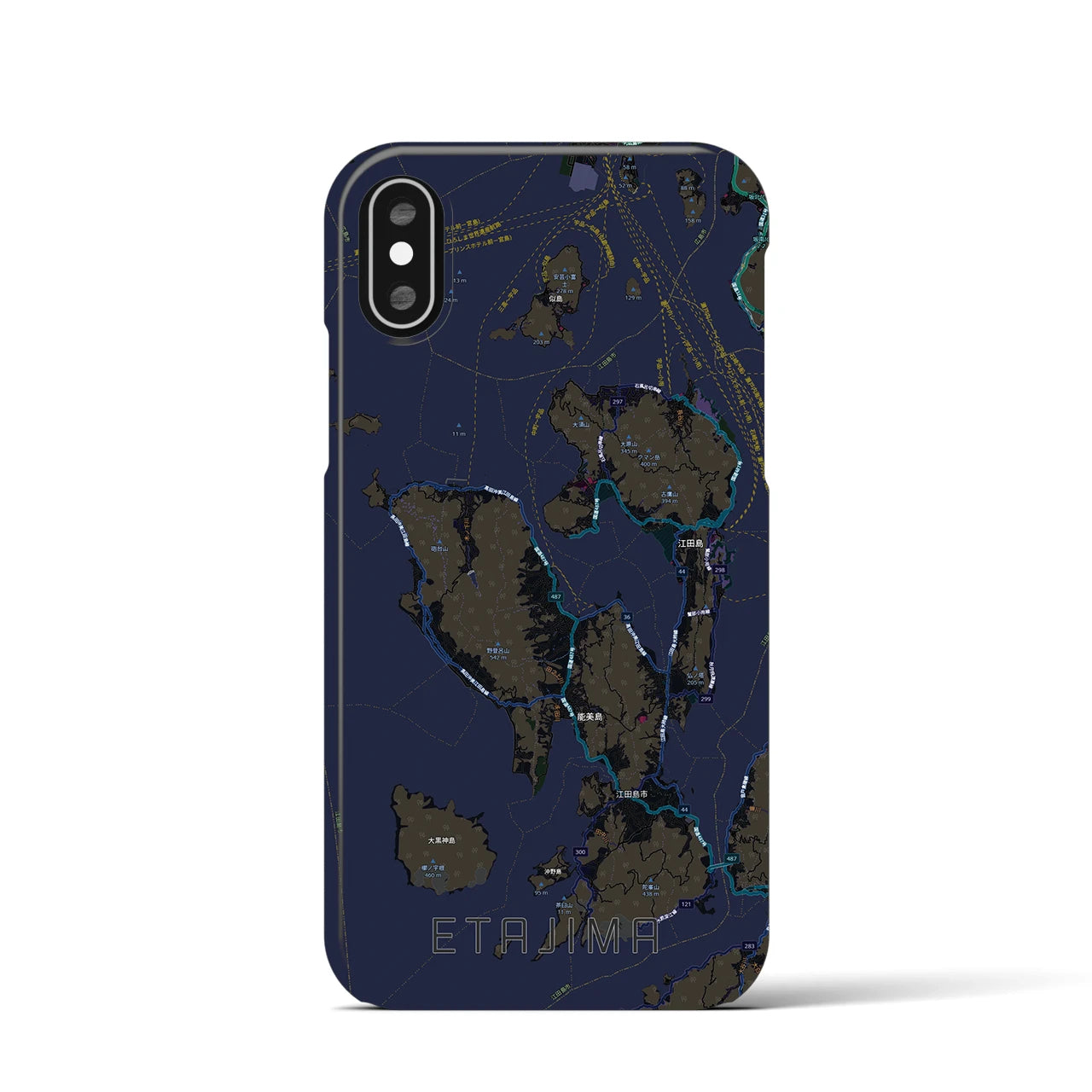 【江田島2(広島県)】地図柄iPhoneケース(バックカバータイプ)
