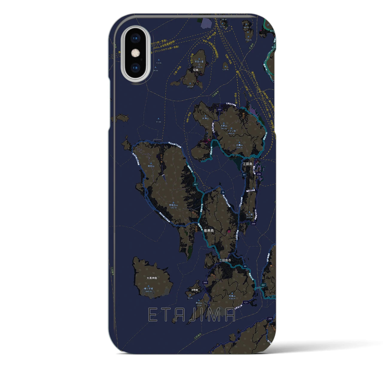 【江田島2(広島県)】地図柄iPhoneケース(バックカバータイプ)