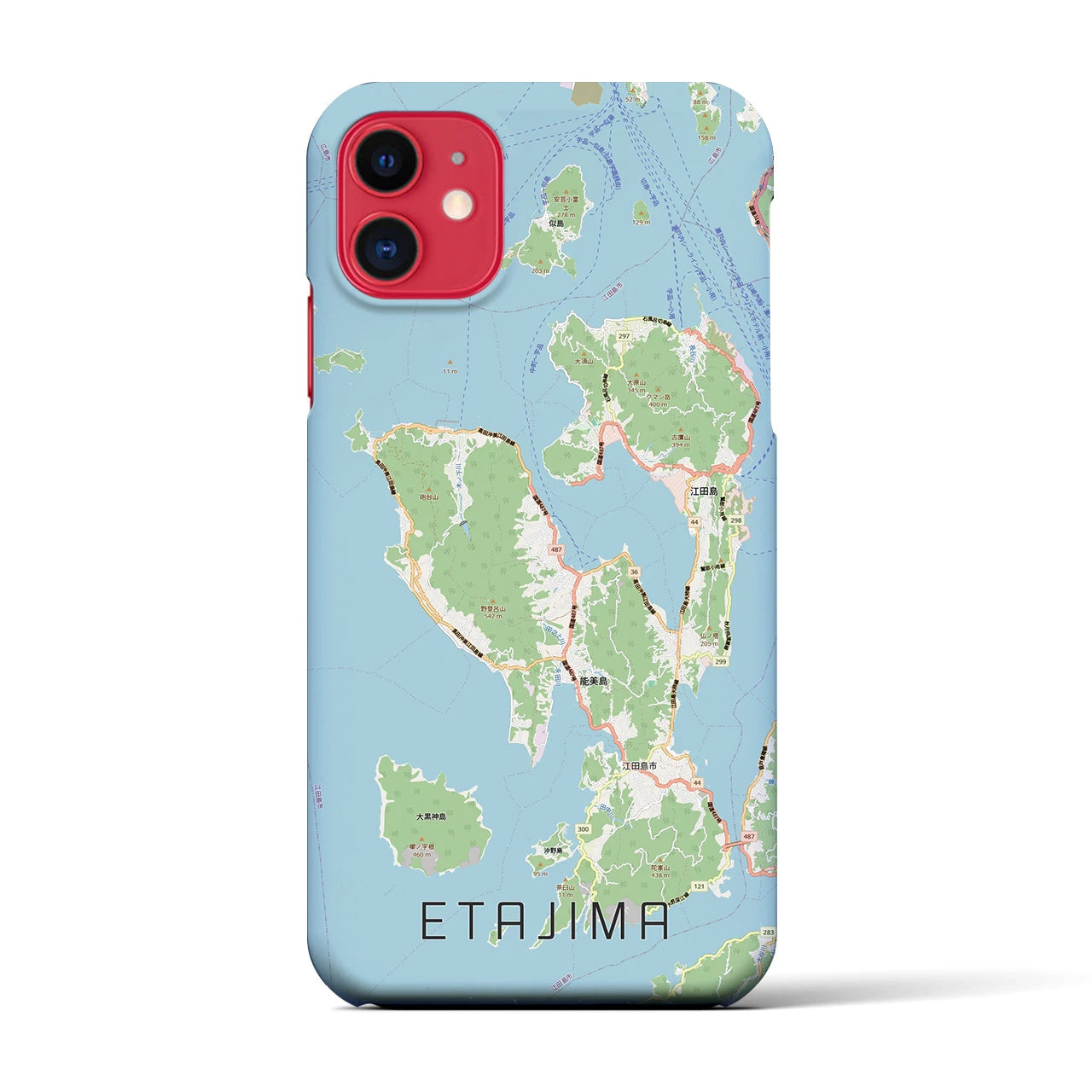 【江田島2(広島県)】地図柄iPhoneケース(バックカバータイプ)