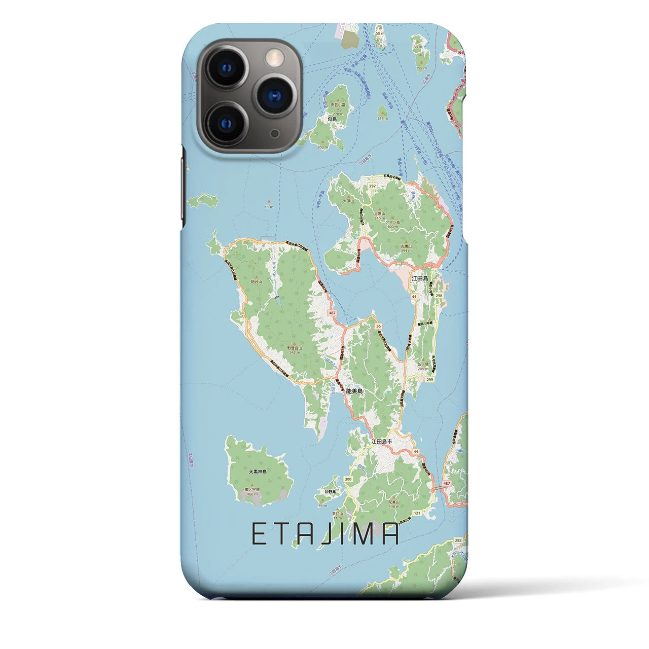 【江田島2(広島県)】地図柄iPhoneケース(バックカバータイプ)