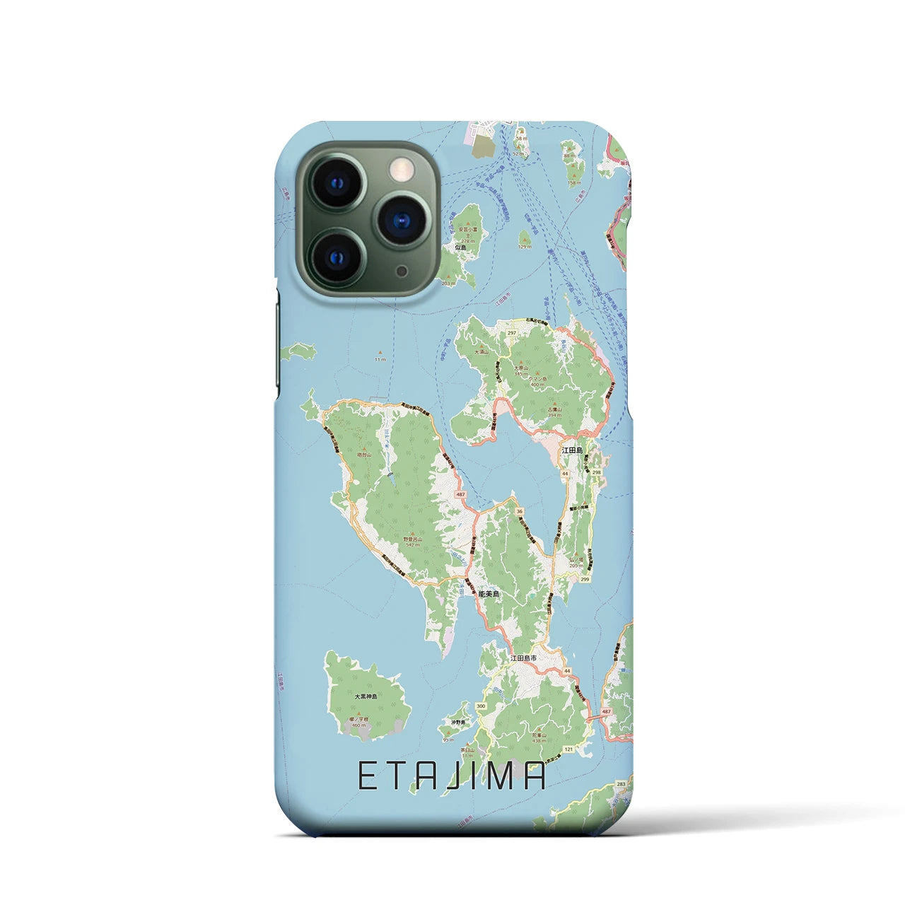 【江田島2(広島県)】地図柄iPhoneケース(バックカバータイプ)