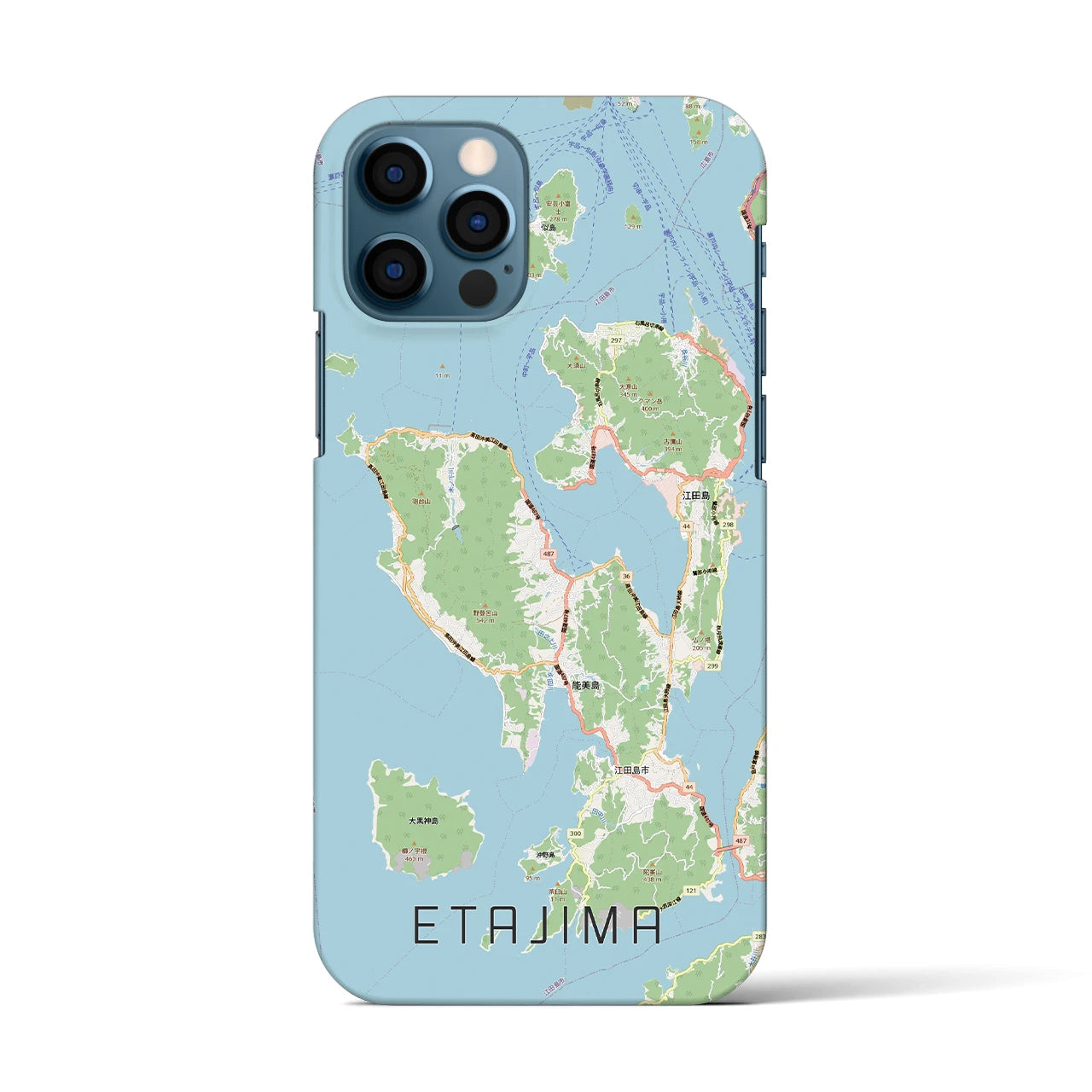 【江田島2(広島県)】地図柄iPhoneケース(バックカバータイプ)