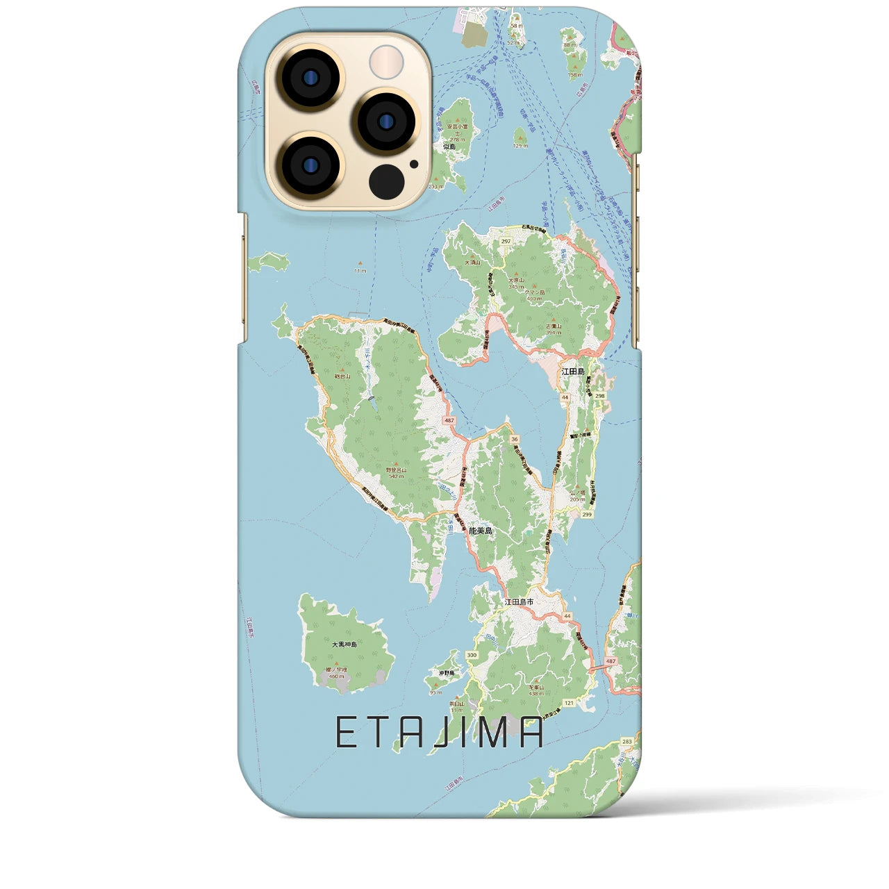 【江田島2(広島県)】地図柄iPhoneケース(バックカバータイプ)