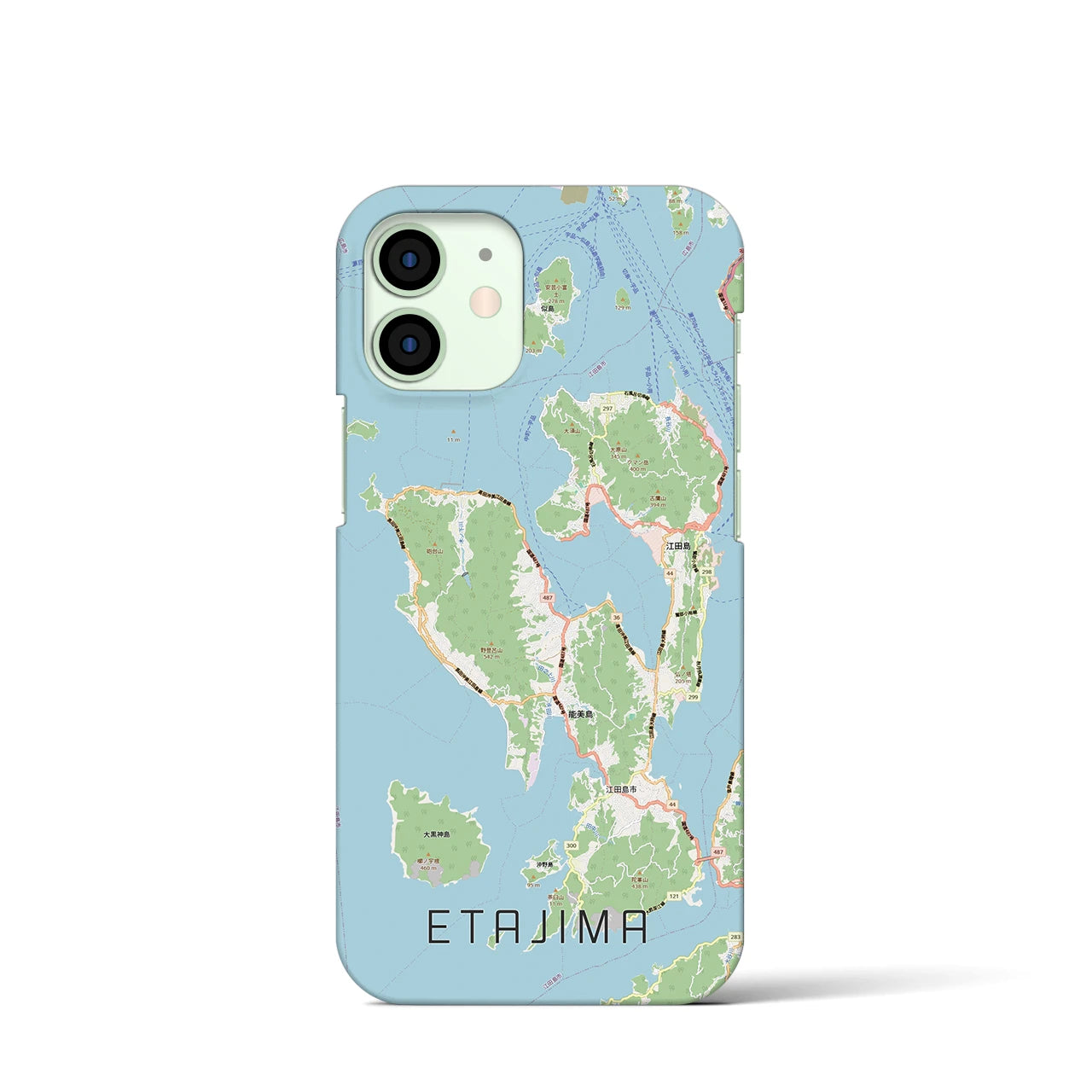 【江田島2(広島県)】地図柄iPhoneケース(バックカバータイプ)