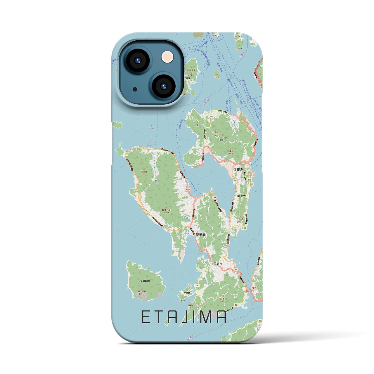 【江田島2(広島県)】地図柄iPhoneケース(バックカバータイプ)