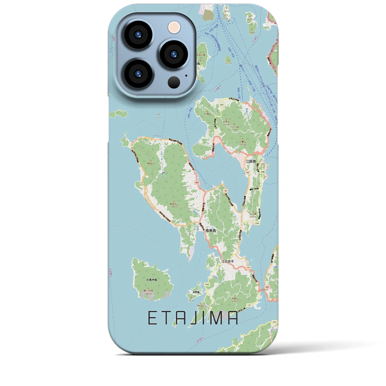 【江田島2(広島県)】地図柄iPhoneケース(バックカバータイプ)