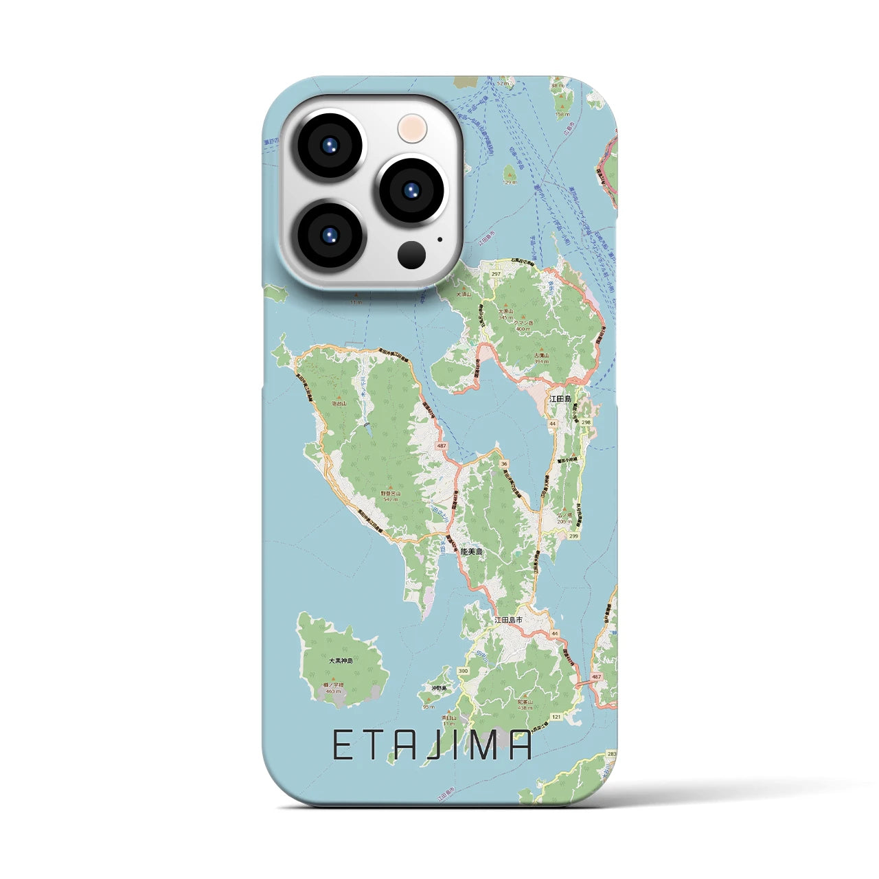 【江田島2(広島県)】地図柄iPhoneケース(バックカバータイプ)