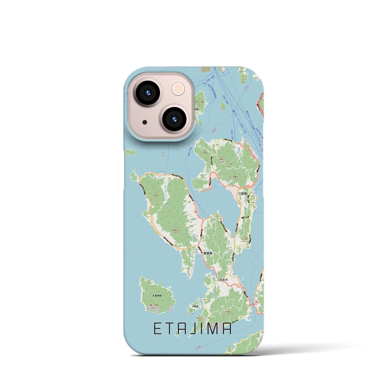 【江田島2(広島県)】地図柄iPhoneケース(バックカバータイプ)
