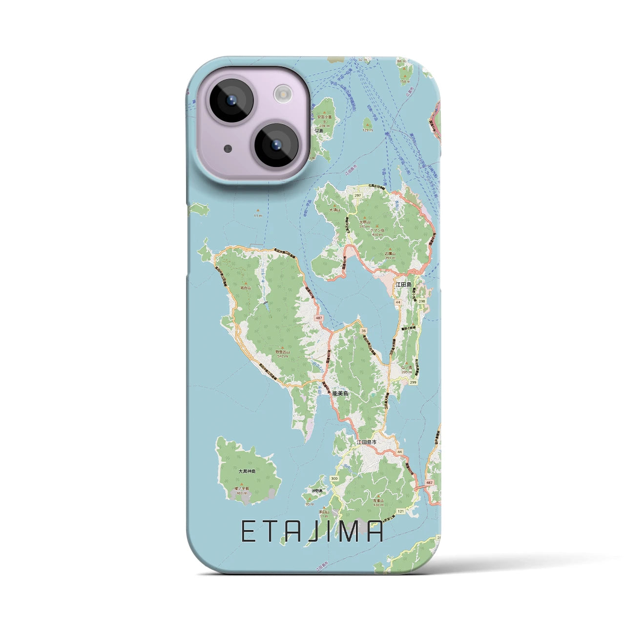 【江田島2(広島県)】地図柄iPhoneケース(バックカバータイプ)