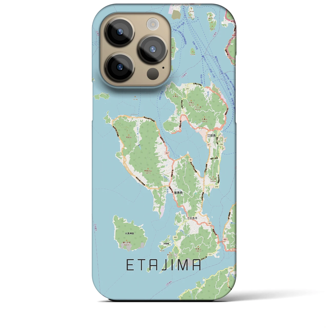 【江田島2(広島県)】地図柄iPhoneケース(バックカバータイプ)