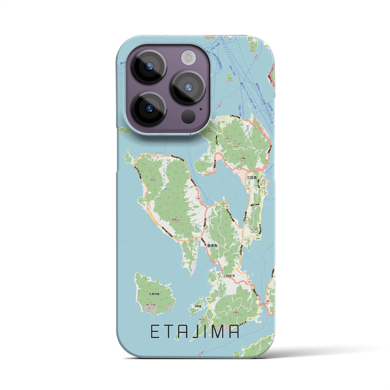 【江田島2(広島県)】地図柄iPhoneケース(バックカバータイプ)