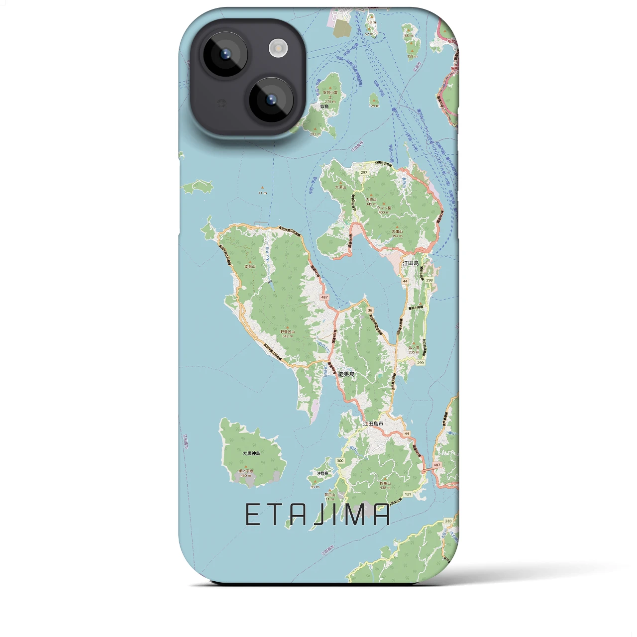 【江田島2(広島県)】地図柄iPhoneケース(バックカバータイプ)