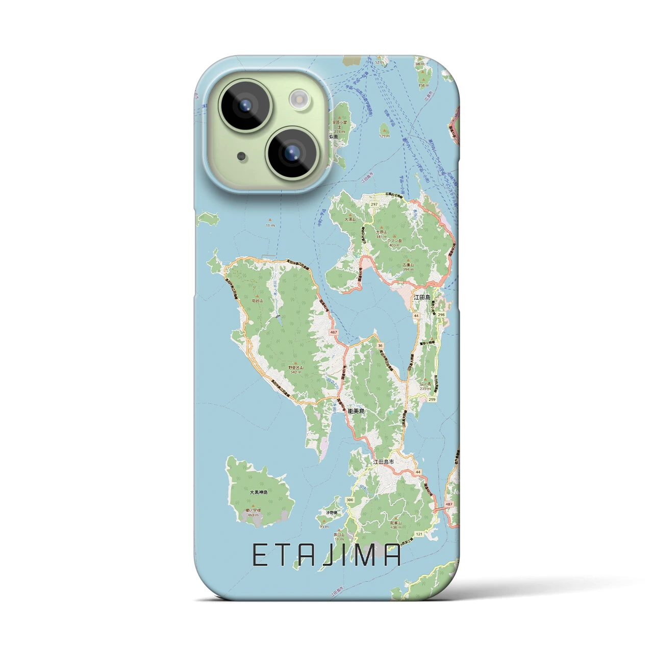 【江田島2(広島県)】地図柄iPhoneケース(バックカバータイプ)
