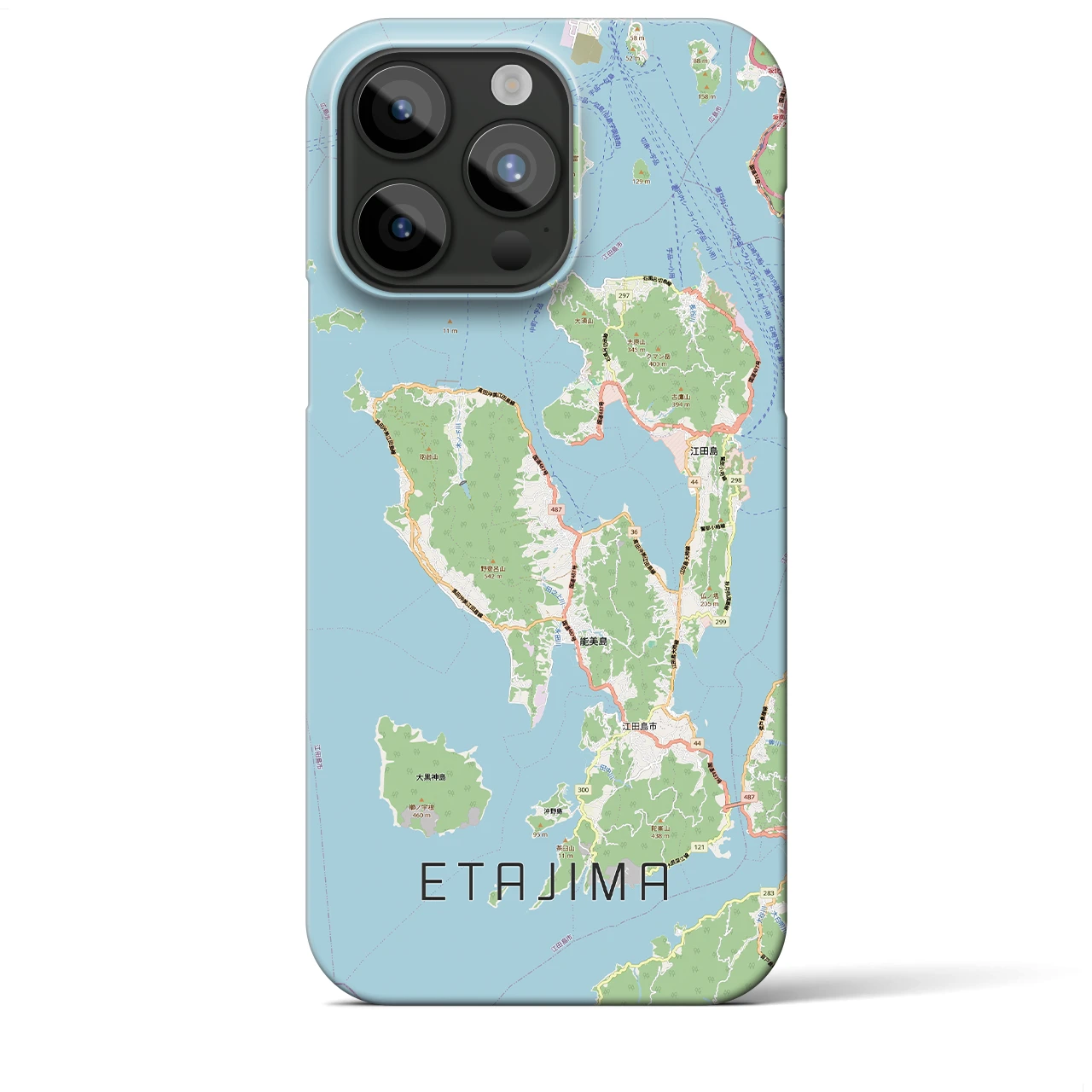 【江田島2(広島県)】地図柄iPhoneケース(バックカバータイプ)
