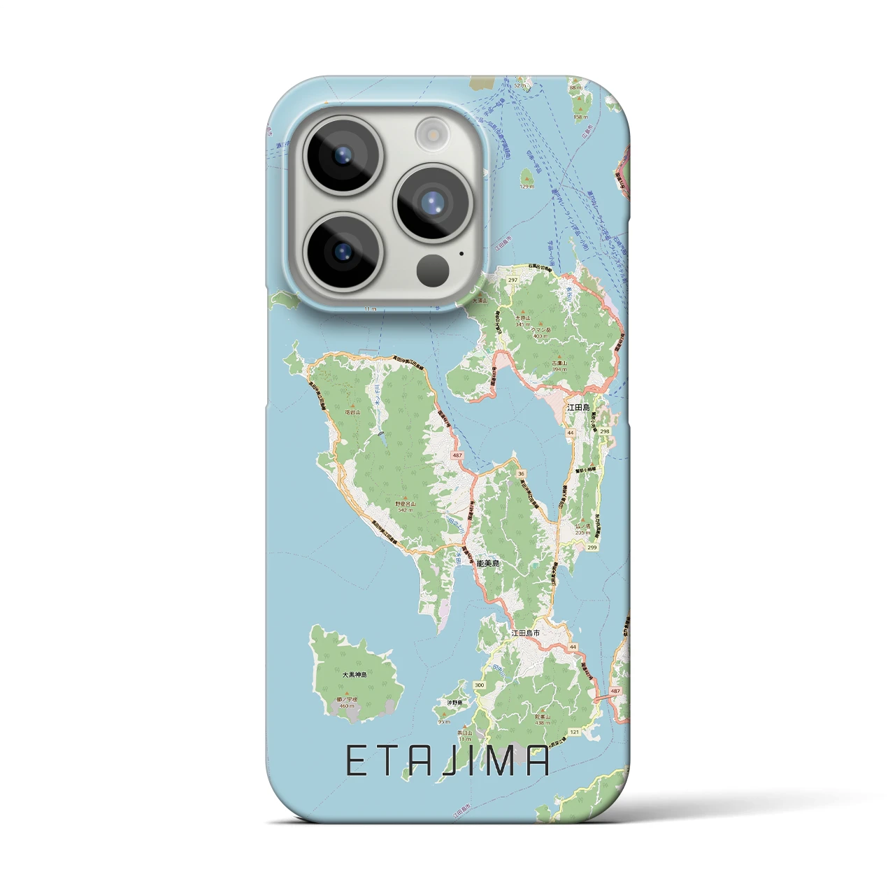 【江田島2(広島県)】地図柄iPhoneケース(バックカバータイプ)