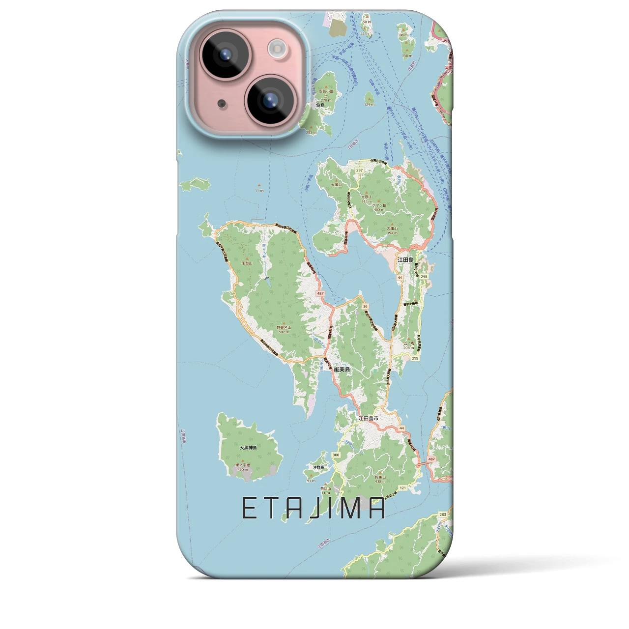 【江田島2(広島県)】地図柄iPhoneケース(バックカバータイプ)