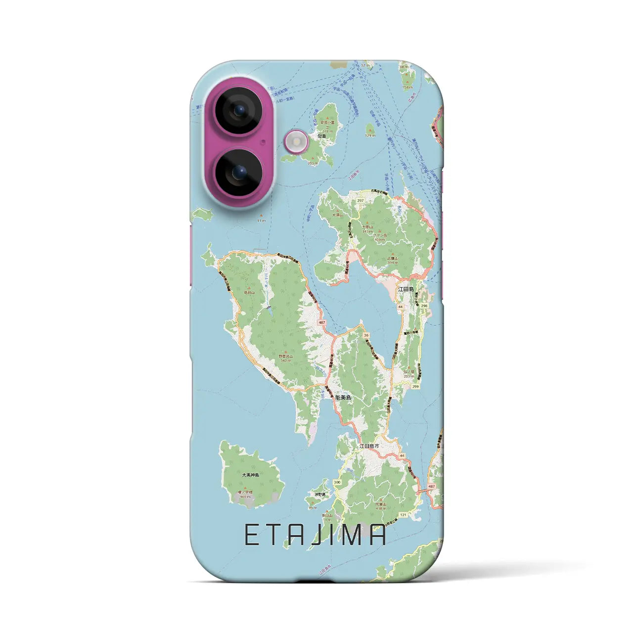 【江田島2(広島県)】地図柄iPhoneケース(バックカバータイプ)