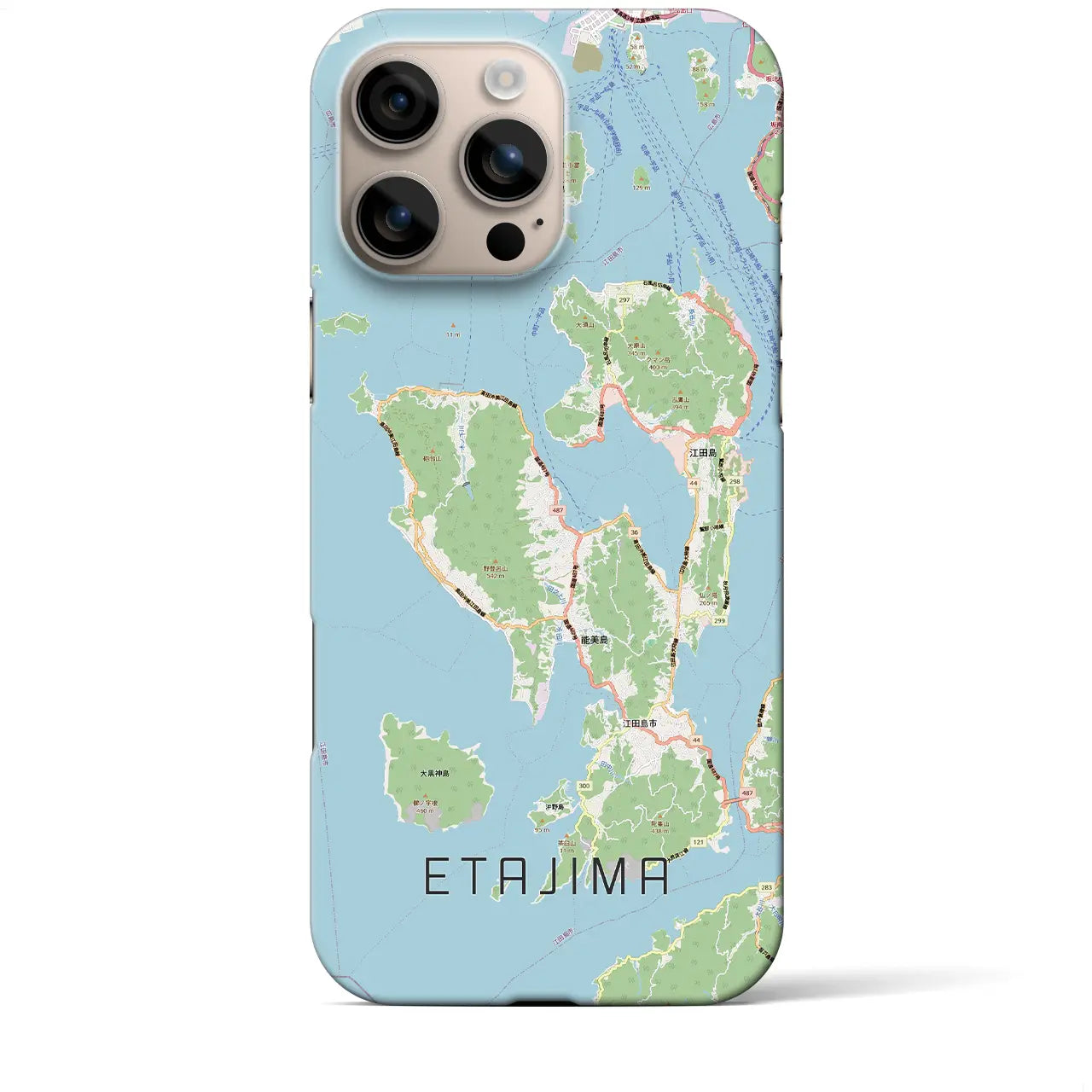 【江田島2(広島県)】地図柄iPhoneケース(バックカバータイプ)