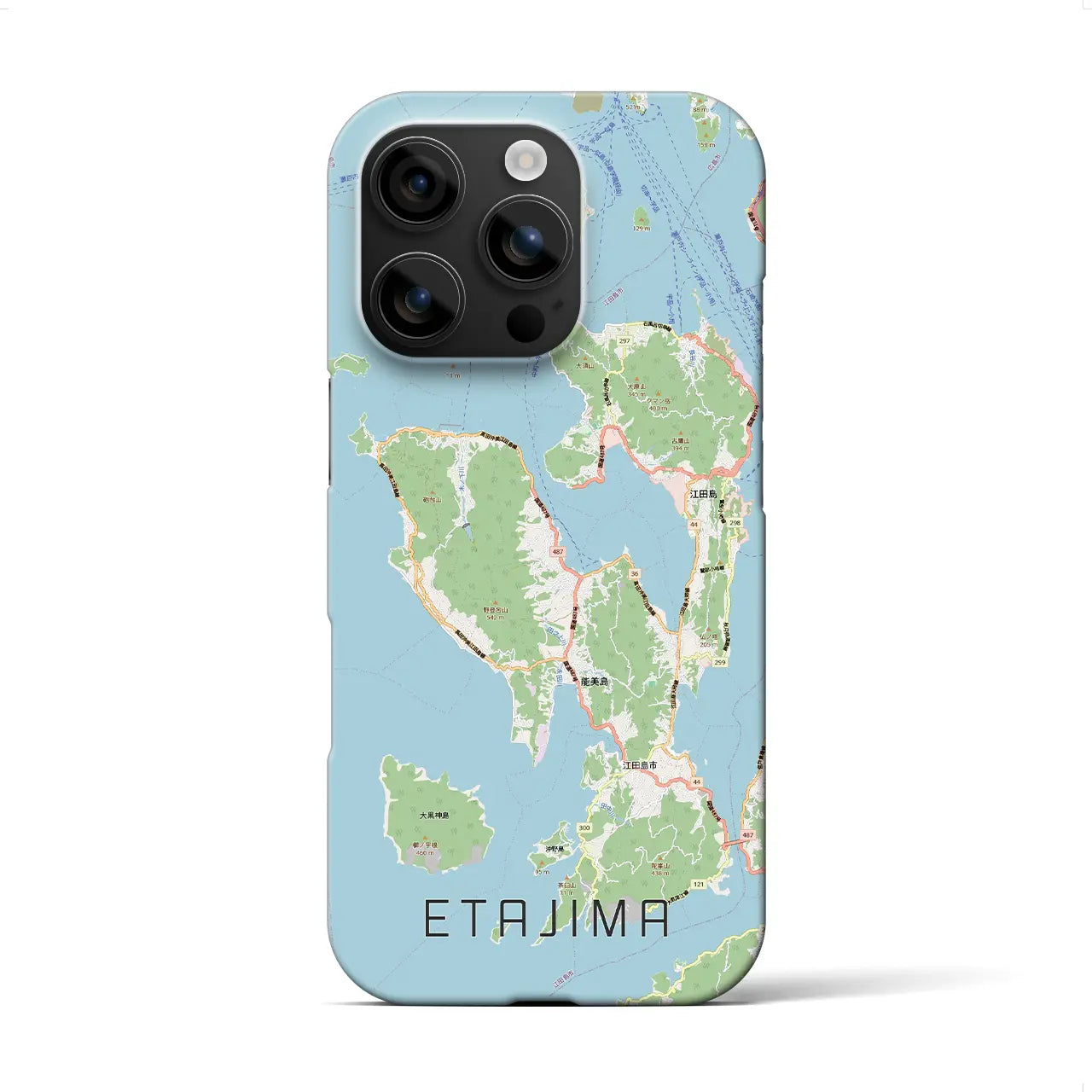 【江田島2(広島県)】地図柄iPhoneケース(バックカバータイプ)