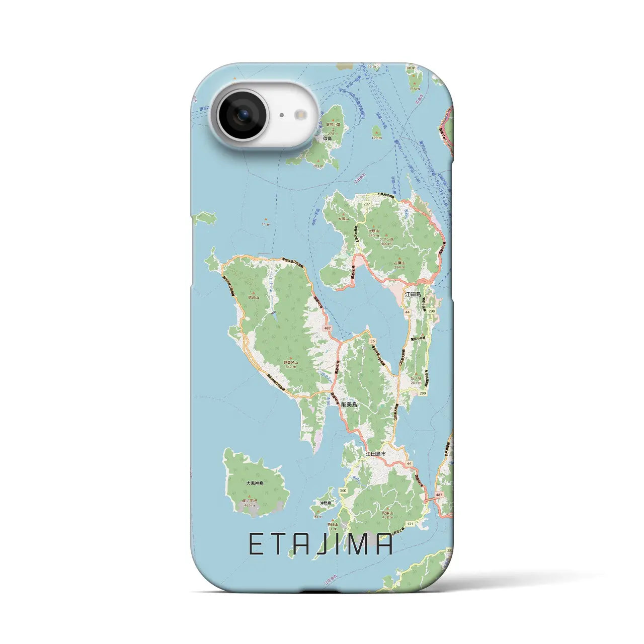 【江田島2(広島県)】地図柄iPhoneケース(バックカバータイプ)