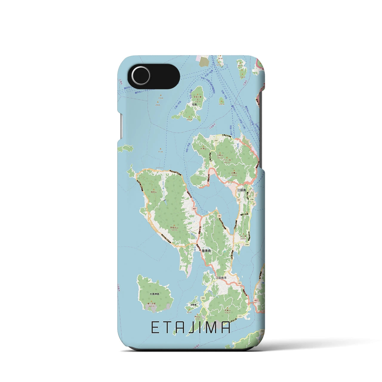 【江田島2(広島県)】地図柄iPhoneケース(バックカバータイプ)