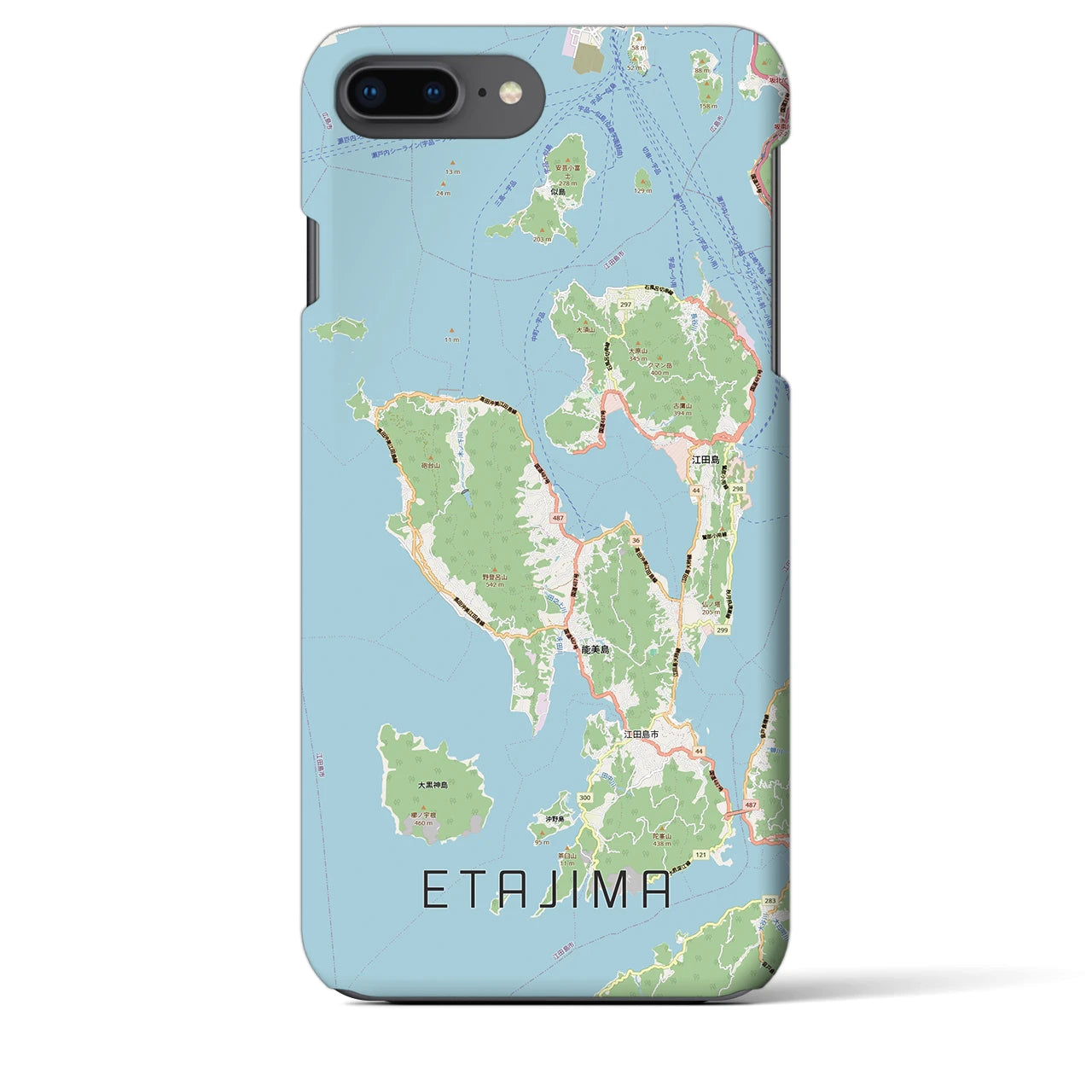 【江田島2(広島県)】地図柄iPhoneケース(バックカバータイプ)