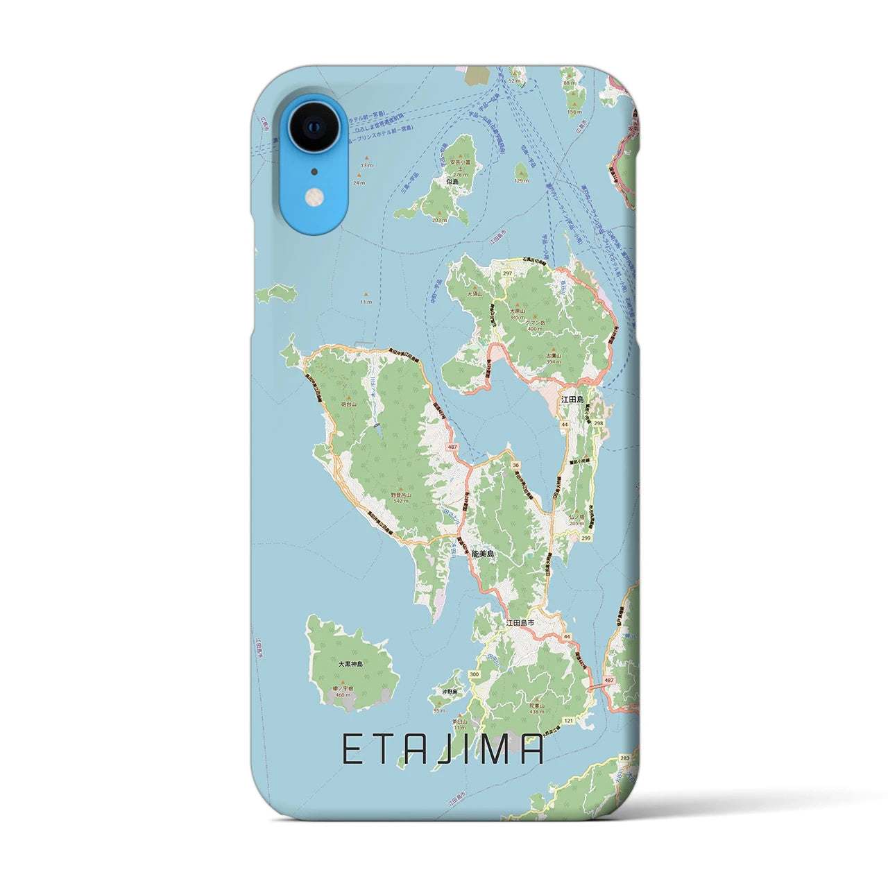【江田島2(広島県)】地図柄iPhoneケース(バックカバータイプ)