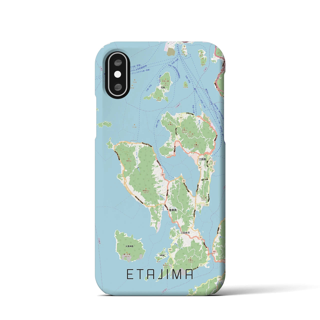 【江田島2(広島県)】地図柄iPhoneケース(バックカバータイプ)
