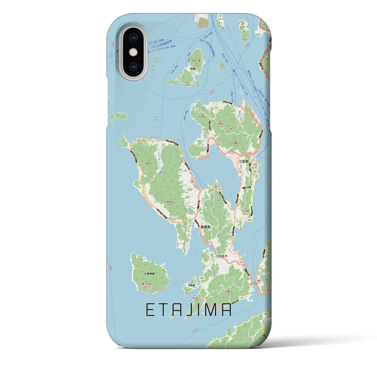 【江田島2(広島県)】地図柄iPhoneケース(バックカバータイプ)
