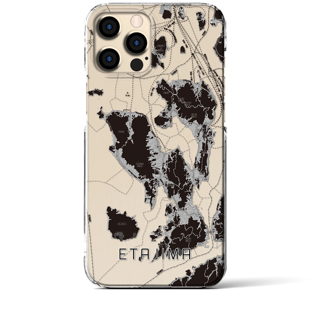 【江田島2(広島県)】地図柄iPhoneケース(クリアタイプ)