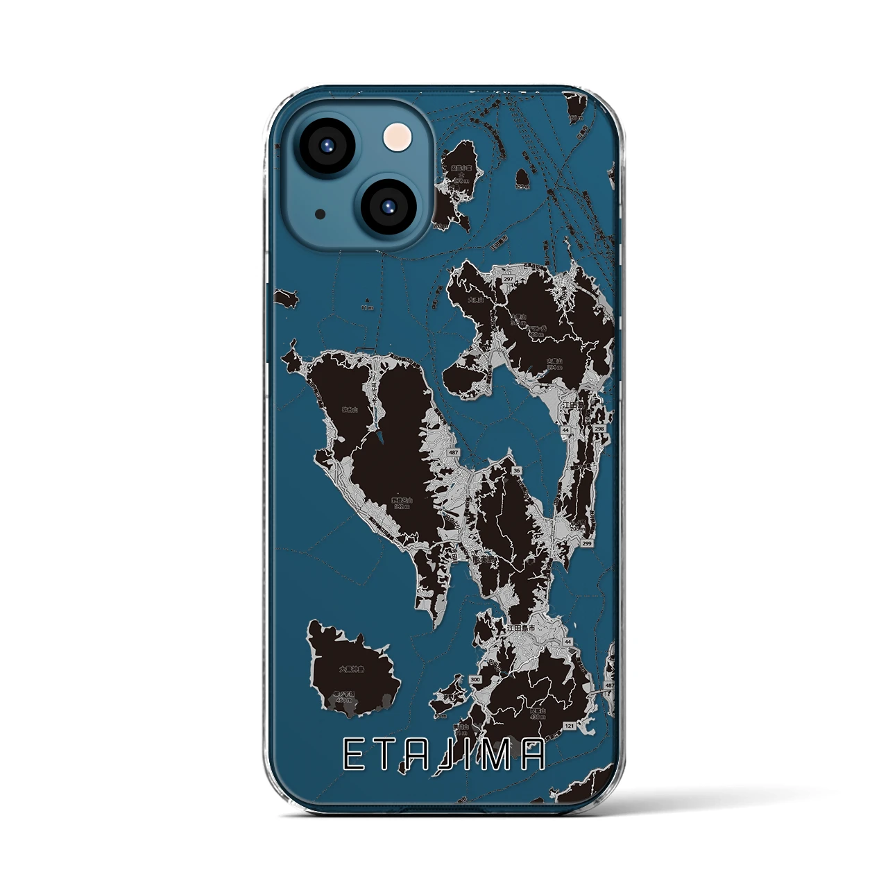 【江田島2(広島県)】地図柄iPhoneケース(クリアタイプ)