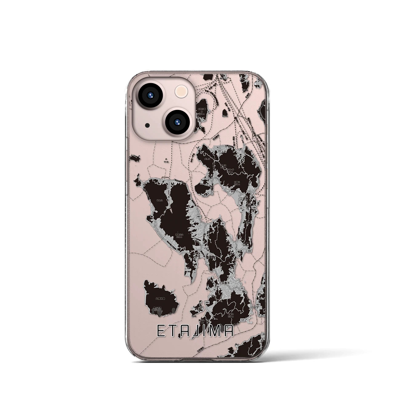 【江田島2(広島県)】地図柄iPhoneケース(クリアタイプ)