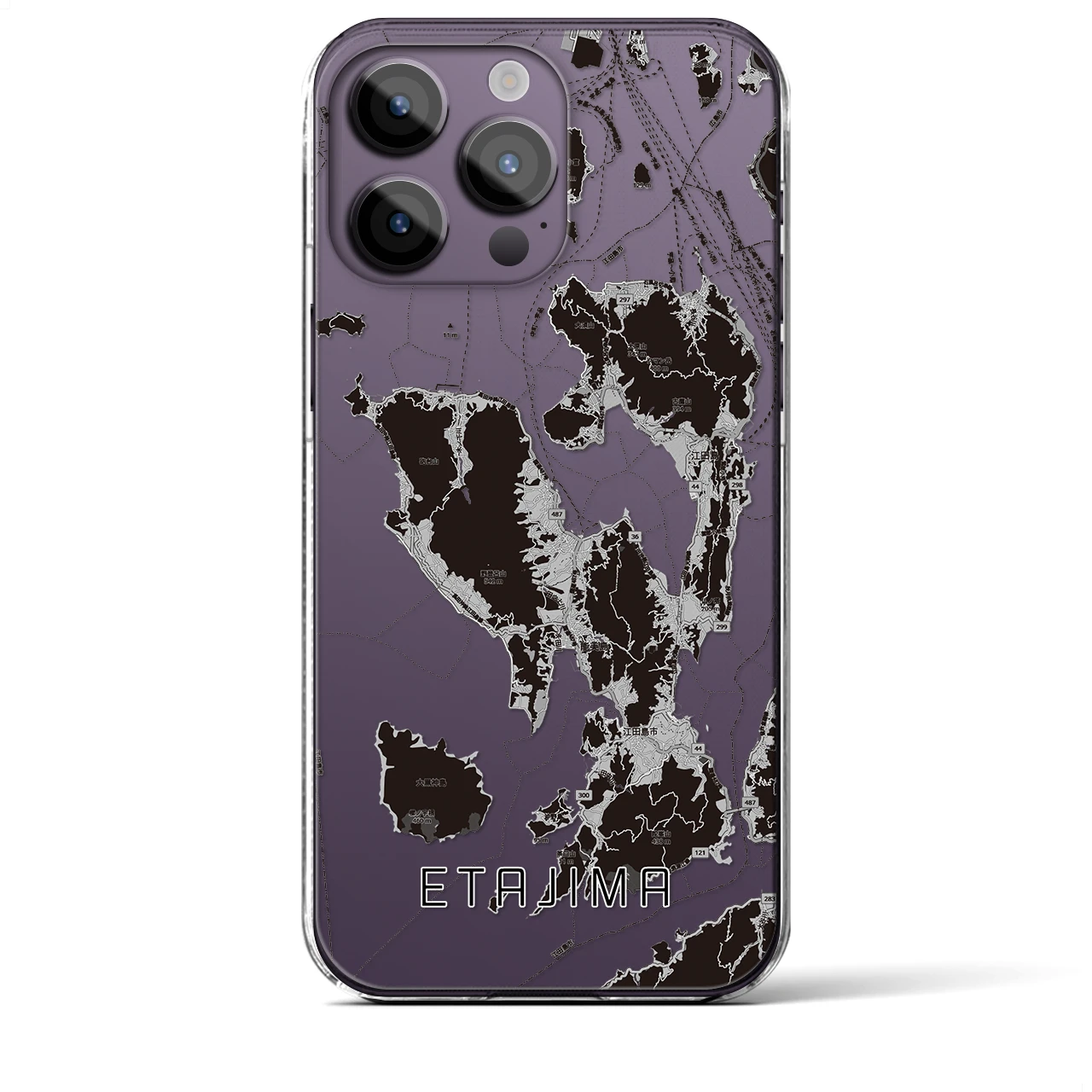 【江田島2(広島県)】地図柄iPhoneケース(クリアタイプ)