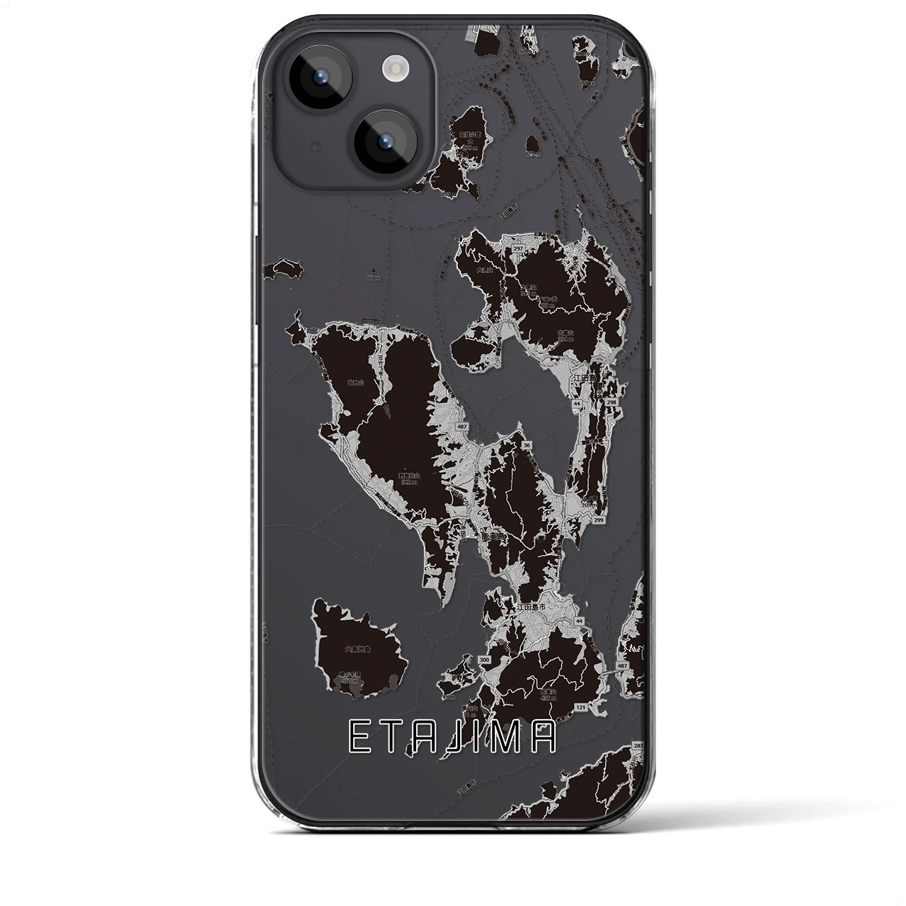 【江田島2(広島県)】地図柄iPhoneケース(クリアタイプ)