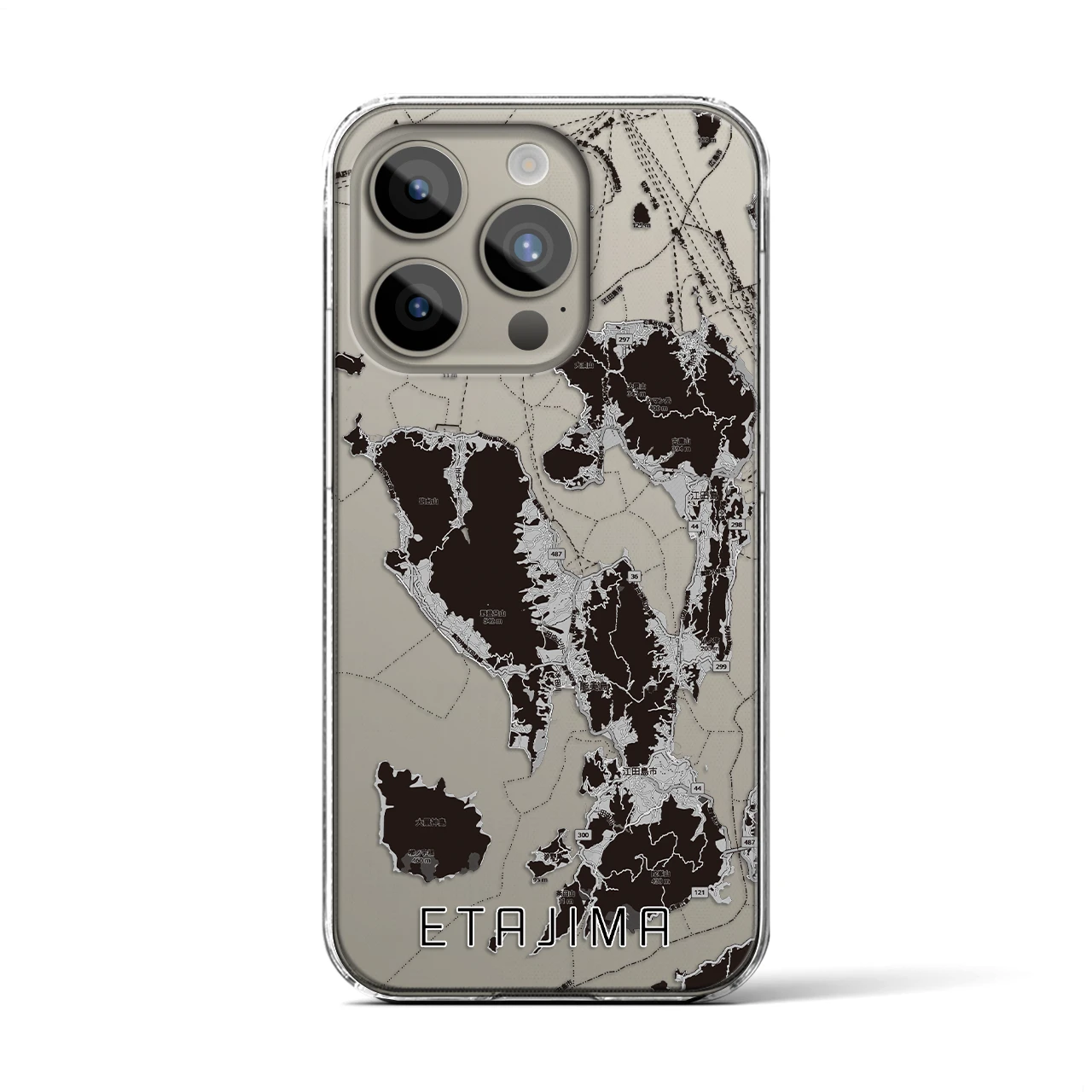 【江田島2(広島県)】地図柄iPhoneケース(クリアタイプ)