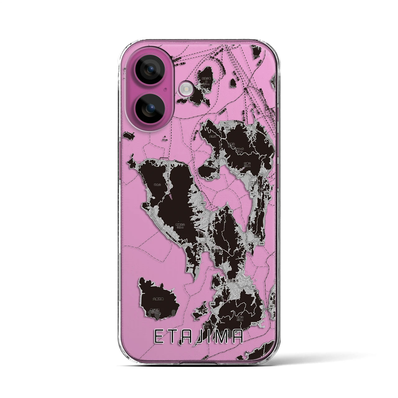 【江田島2(広島県)】地図柄iPhoneケース(クリアタイプ)