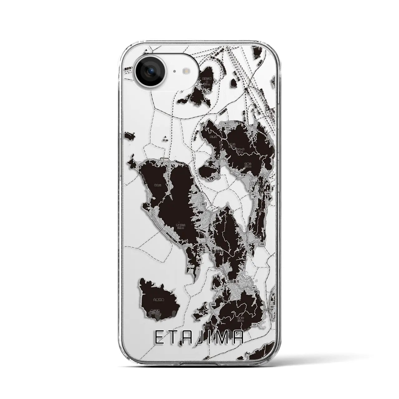 【江田島2(広島県)】地図柄iPhoneケース(クリアタイプ)