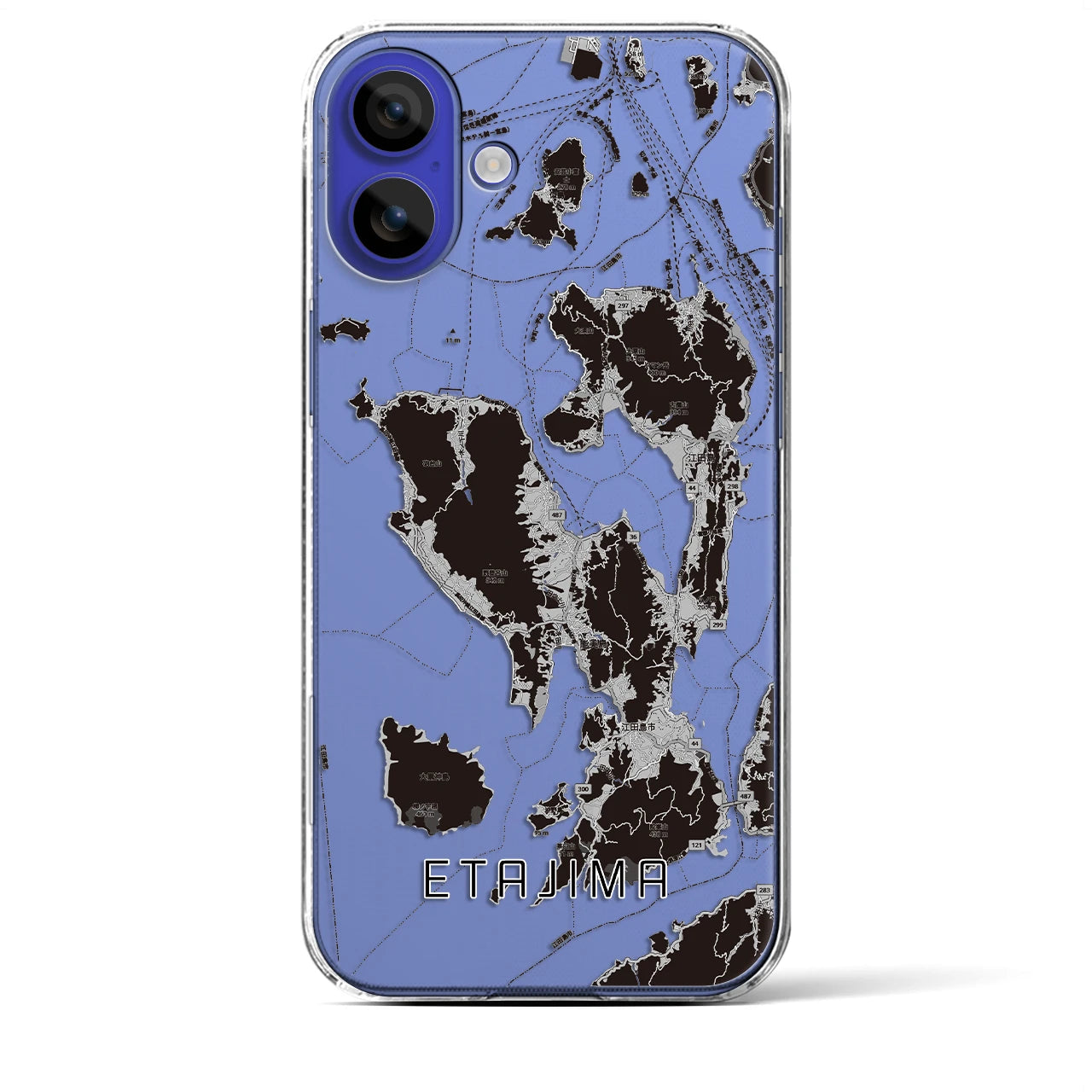 【江田島2(広島県)】地図柄iPhoneケース(クリアタイプ)