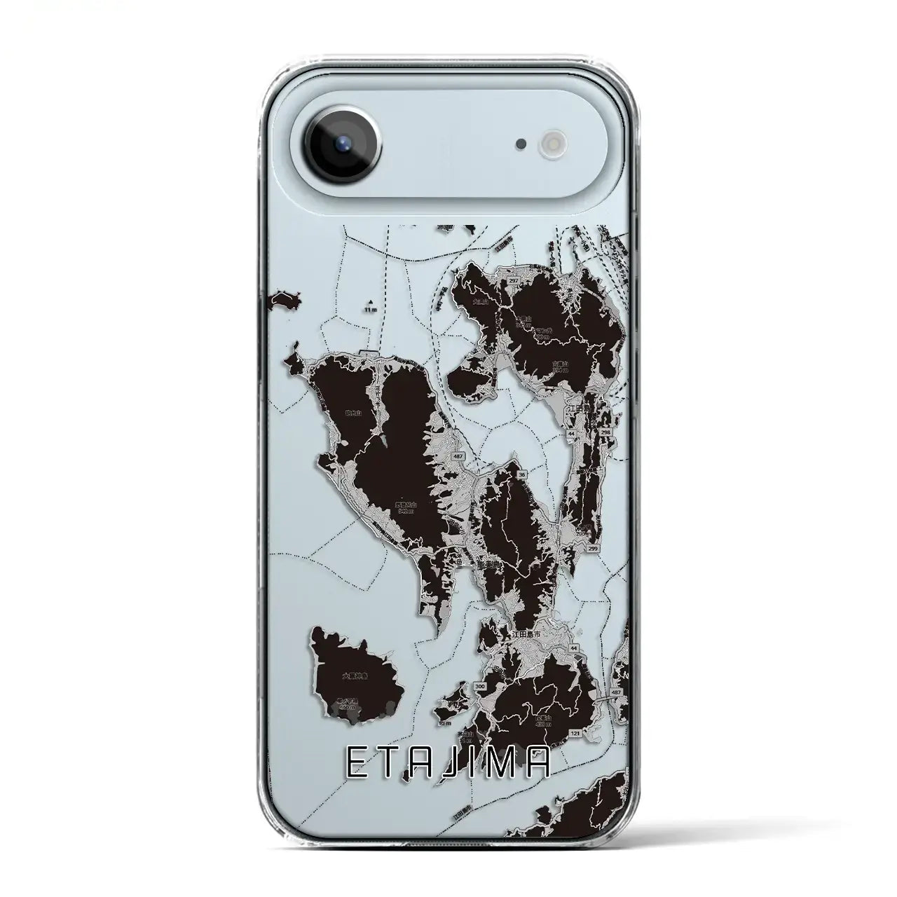 【江田島2(広島県)】地図柄iPhoneケース(クリアタイプ)