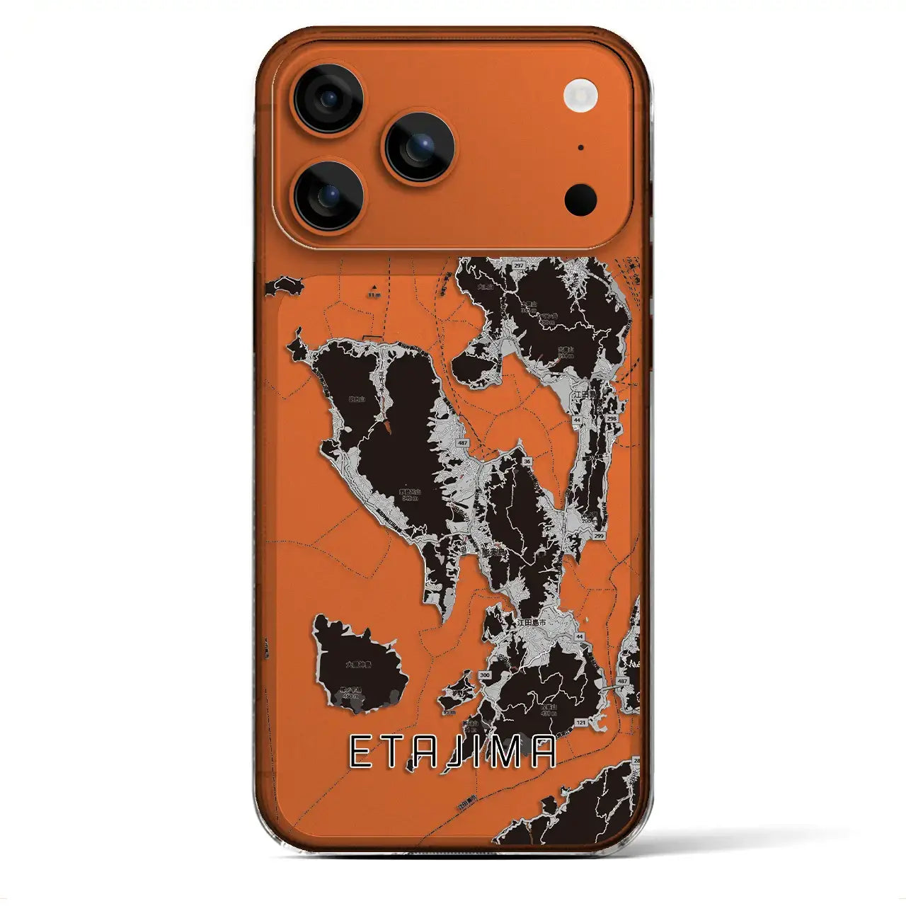 【江田島2(広島県)】地図柄iPhoneケース(クリアタイプ)