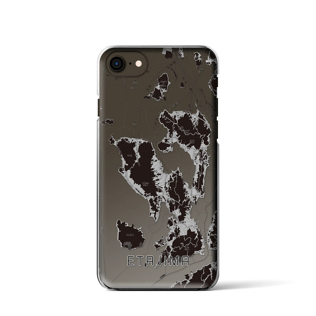 【江田島2(広島県)】地図柄iPhoneケース(クリアタイプ)