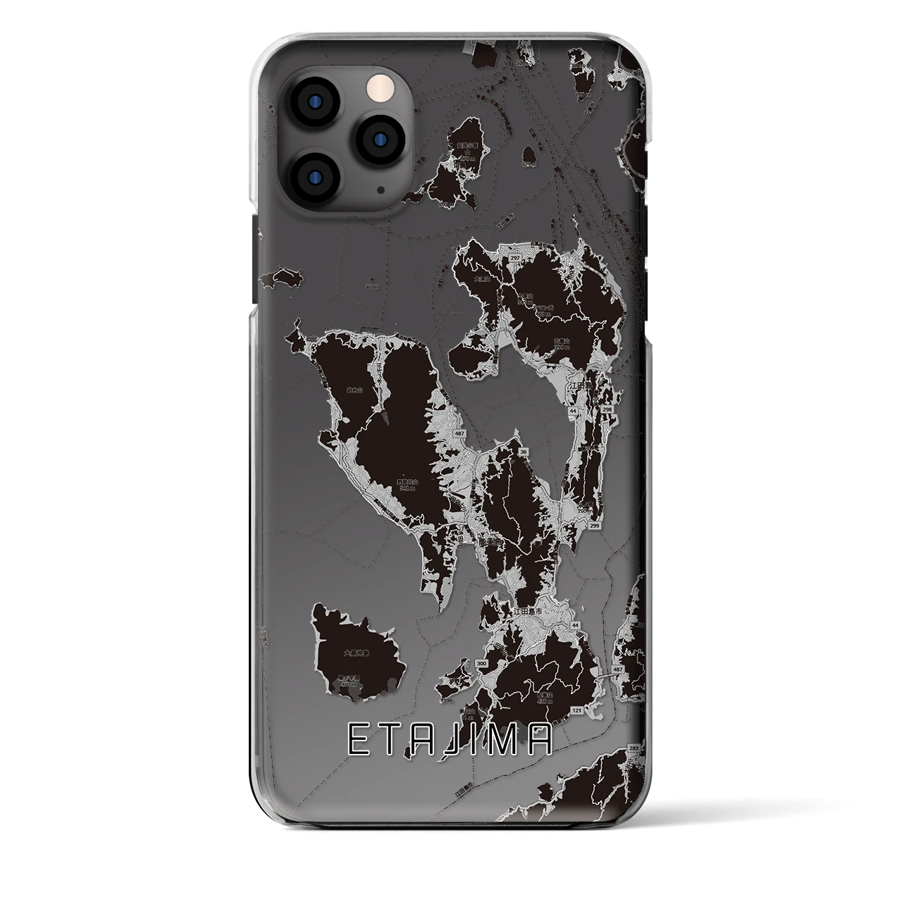 【江田島2(広島県)】地図柄iPhoneケース(クリアタイプ)