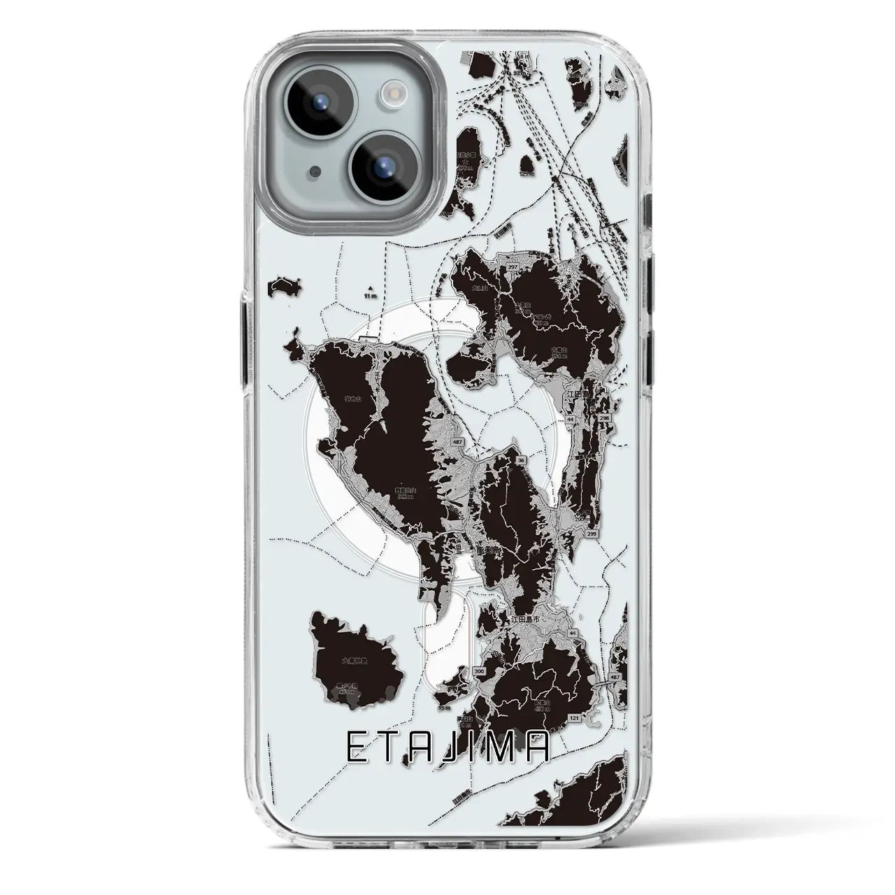 【江田島2(広島県)】地図柄iPhoneケース(MagSafeタイプ)